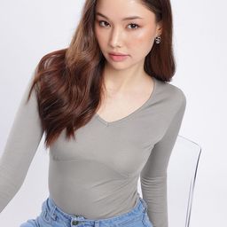 glitchez V-Neck Fitted Top-50