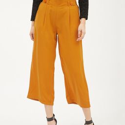 Harpa Women Mustard Yellow Smart Regular Fit Solid Parallel Trousers-image-82