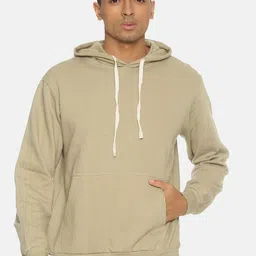 Campus Sutra Men Olive Green Solid Hooded Sweatshirt-picture-42