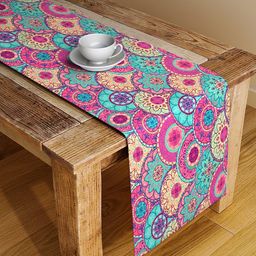 Alina decor Pink & Blue Digital Printed Table Runner-58
