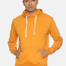 Campus Sutra Men Mustard Yellow Solid Hooded Sweatshirt-image-40