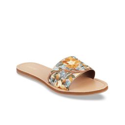 Mochi Women Tan Brown Woven Design Open Toe Flats-image-4