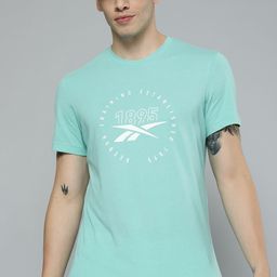 Reebok Men Green & White Printed T-shirt-image-16