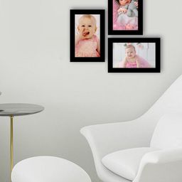 eCraftIndia Set of 3 Black Wall Collage Photo Frames-8