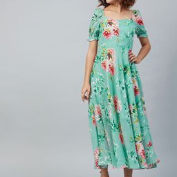 RARE Women Green Printed Maxi Dress-image-56