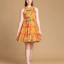 OCTICS Wpmen Floral Printed Fit & Flare Dress-picture-36