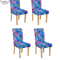 Cortina Set Of 4 Blue & Pink Printed Chair Covers-image-47
