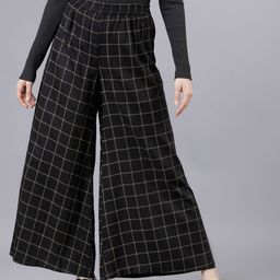 Vishudh Women Black Printed Flared Palazzos-image-33