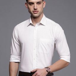 Raymond Slim Fit Checked Pure Cotton Formal Shirt-image-99