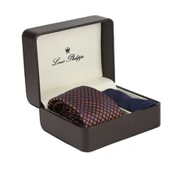 Louis Philippe Men Navy Blue & Mustard Yellow Accessory Gift Set-image-35