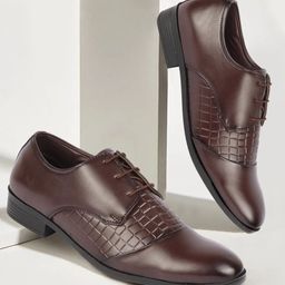 FAUSTO Men Textured Formal Derbys-picture-0