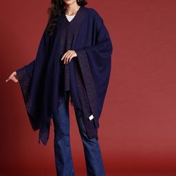 all about you Women Shimmery Longline Poncho-image-49