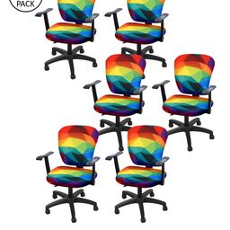 Cortina Set of 6 Multicoloured Printed Chair Covers-12