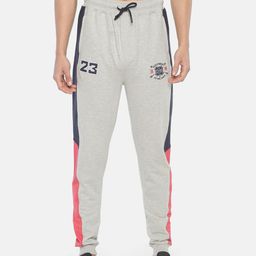 Steenbok Men Grey & Blue Colourblocked Straight-Fit Joggers-image-15