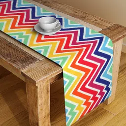 Alina decor Red & Blue Digital Printed Chevron Table Runner-image-30