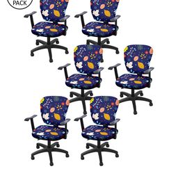 Cortina Set of 6 Navy Blue Printed Chair Covers-image-87