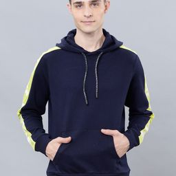HIGHLANDER Men Navy Blue Solid Hooded Sweatshirt-image-45