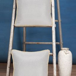 Mezposh Silver-Toned & Cream-Coloured Set of 2 Self Design Square Cushion Covers-31