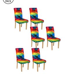 Cortina Set Of 6 Multicoloured Printed Chair Covers-13