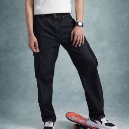 The Roadster Life Co. Men Mid-Rise Pure Cotton Loose Fit Cargo-Style Jeans-image-58