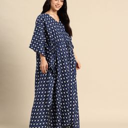 Blush 9 Maternity Floral Printed Kaftan Maternity Maxi Nightdress-image-25