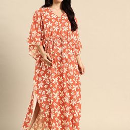 Blush 9 Maternity Floral Printed Kaftan Maternity Maxi Nightdress-image-17
