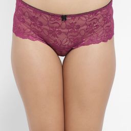 N-Gal Women Purple Self-Design Lace Sheer Boy Shorts NTDT18-image-113