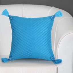 Mezposh Blue Set of Single Embroidered Square Cushion Covers-45
