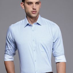 Raymond Slim Fit Geometric Printed Pure Cotton Formal Shirt-image-91