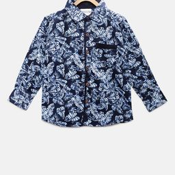 TONYBOY Boys Navy Blue Regular Fit Printed Casual Shirt-image-112