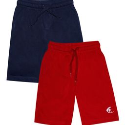 KiddoPanti Boys Pack Of 2 Solid Regular Fit Regular Shorts-11
