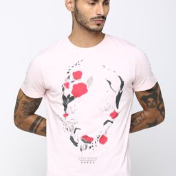 Huetrap Men Pink Printed Round Neck T-shirt-image-92