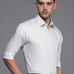 Raymond Slim Fit Micro-Ditsy Printed Pure Cotton Formal Shirt-image-95