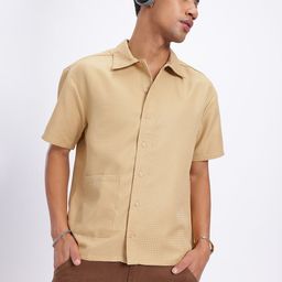 glitchez Textured Luxe Relaxed Shirt-image-82