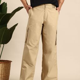 Mast & Harbour Men Pure Cotton Cargo Trousers-image-50