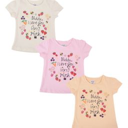 Simply Girls Pack of 3 Printed Pure Cotton Tops-image-84