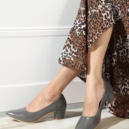 Denill Pointed Toe Work Block Pumps-0