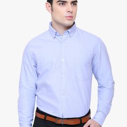 Southbay Men Blue Smart Tailored Fit Solid Formal Shirt-image-93