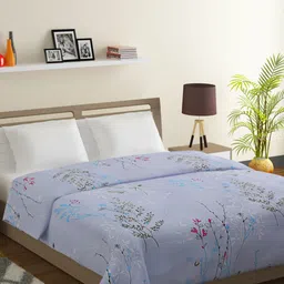 SWAYAM Blue & Green Floral Mild Winter 150 GSM Double Bed Comforter-image-19