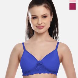 FIMS Blue & Pink Bra Lightly Padded-image-60