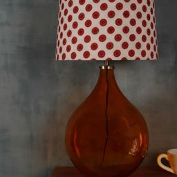 Grated Ginger Red & White Printed Contemporary Big Bump Table Lamp-12