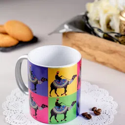 KOLOROBIA Multicoloured Princely Printed Ceramic Princely Camel Mug-image-35