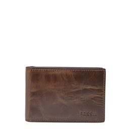 Fossil Men Brown Textured Leather Two Fold Wallet-16