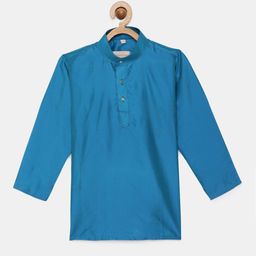 THANGAMAGAN Boys Blue Solid Straight Kurta-image-89