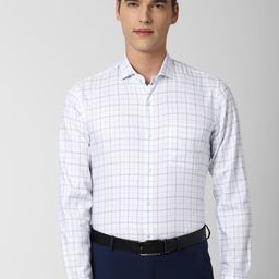 Peter England Elite Men White Slim Fit Checked Casual Shirt-image-22