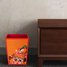 SEJ by Nisha Gupta Orange & Pink Printed Wooden Open Dry Bin-46