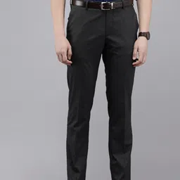 Arrow Men Houndstooth Checked Tailored Fit Formal Trousers-image-72