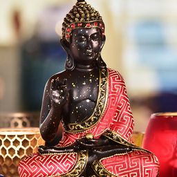 Archies Black & Red Lord Buddha Showpiece-image-53
