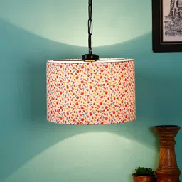 Devansh White & Pink Printed Contemporary Hanging Lamp-image-19