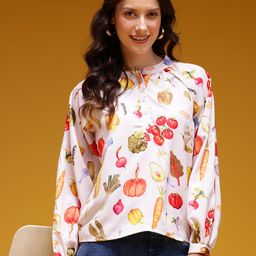 HERE&NOW Printed Shirt Style Top-image-58